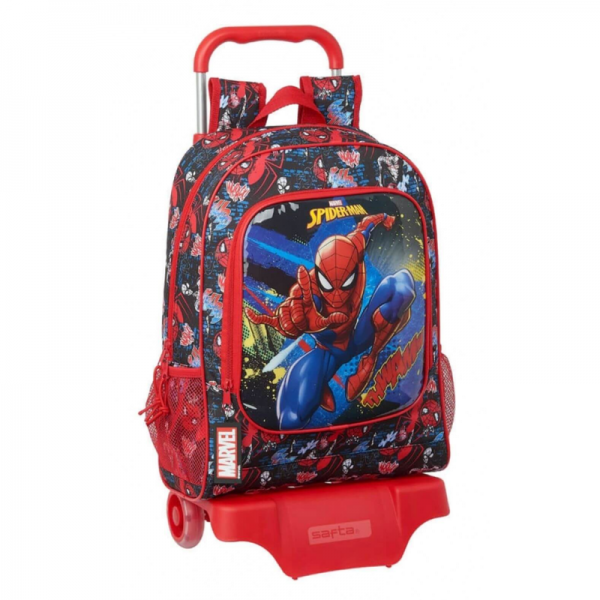 Ghiozdan cu troler scoala SpiderMan Go Hero